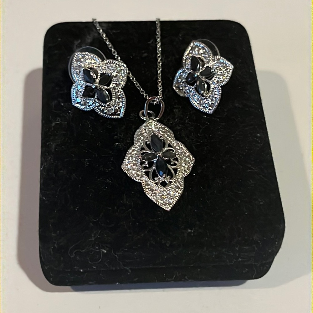 Sterling silver earring and necklace set